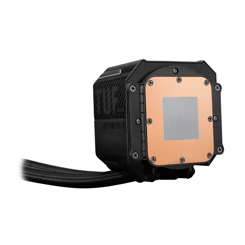All-in-one liquid cooler ASUS TUF Gaming LC III 360 ARGB LCD — 360 mm radiatorius, 3x 120 mm ventiliatoriai, Socket AM5/AM4/LGA1700/LGA1200, Juoda