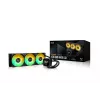 All-in-one liquid cooler ASUS TUF Gaming LC III 360 ARGB LCD — 360 mm radiatorius, 3x 120 mm ventiliatoriai, Socket AM5/AM4/LGA1700/LGA1200, Juoda