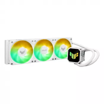 Universalus skysčio aušintuvas ASUS TUF Gaming LC III 360 ARGB White Edition — 360 mm, 120 mm ventiliatoriai, LGA1700/1200, AM4/AM5 palaikymas