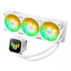 Universalus skysčio aušintuvas ASUS TUF Gaming LC III 360 ARGB White Edition — 360 mm, 120 mm ventiliatoriai, LGA1700/1200, AM4/AM5 palaikymas