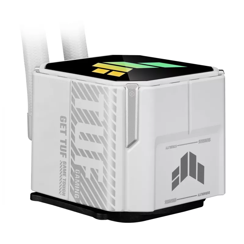 Universalus skysčio aušintuvas ASUS TUF Gaming LC III 360 ARGB White Edition — 360 mm, 120 mm ventiliatoriai, LGA1700/1200, AM4/AM5 palaikymas