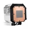 „viskas viename“ skysčio aušintuvas ASUS TUF Gaming LC III 360 ARGB LCD White Edition — 360 mm radiatorius, 3×120 mm PWM ventiliatoriai, LCD ekranas, balta
