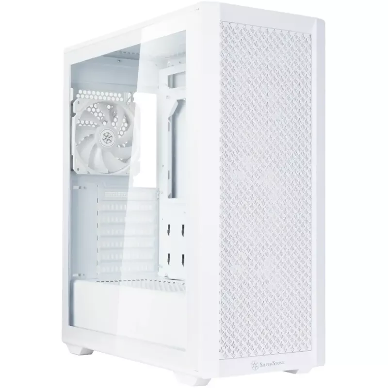 Tower korpusas SidabrinėSTONE FARA 515FXR (baltas) — midi bokšto korpusas, suderinamas su ATX / micro-ATX