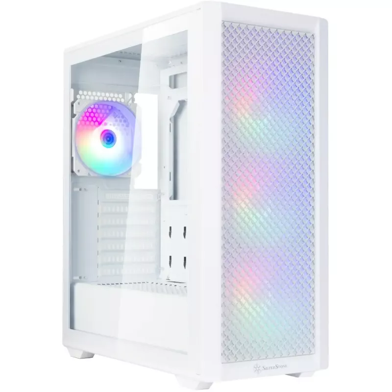 Tower korpusas SidabrinėSTONE FARA 515FXR (baltas) — midi bokšto korpusas, suderinamas su ATX / micro-ATX