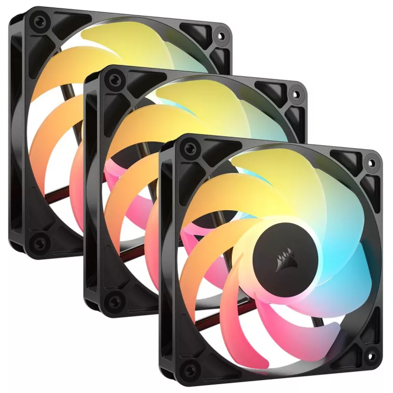 Aušinimo ventiliatorius CORSAIR RS120-R ARGB 120mm 3-pack, 120 mm, ARGB apšvietimas, 3 ventiliatoriai
