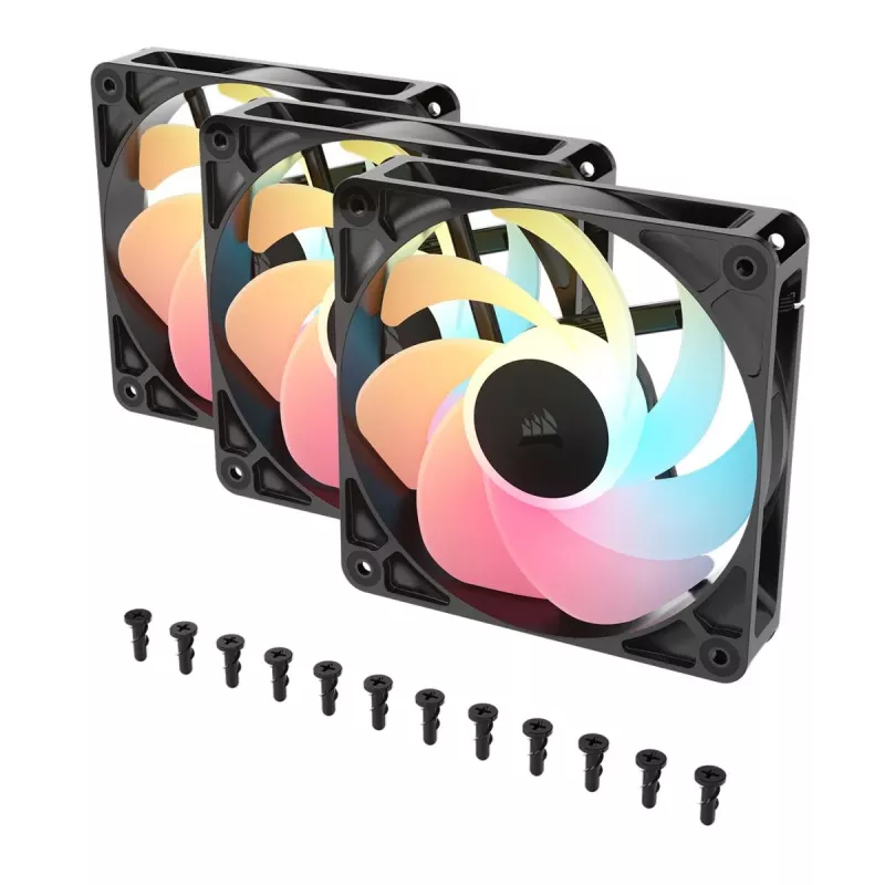 Aušinimo ventiliatorius CORSAIR RS120-R ARGB 120mm 3-pack, 120 mm, ARGB apšvietimas, 3 ventiliatoriai