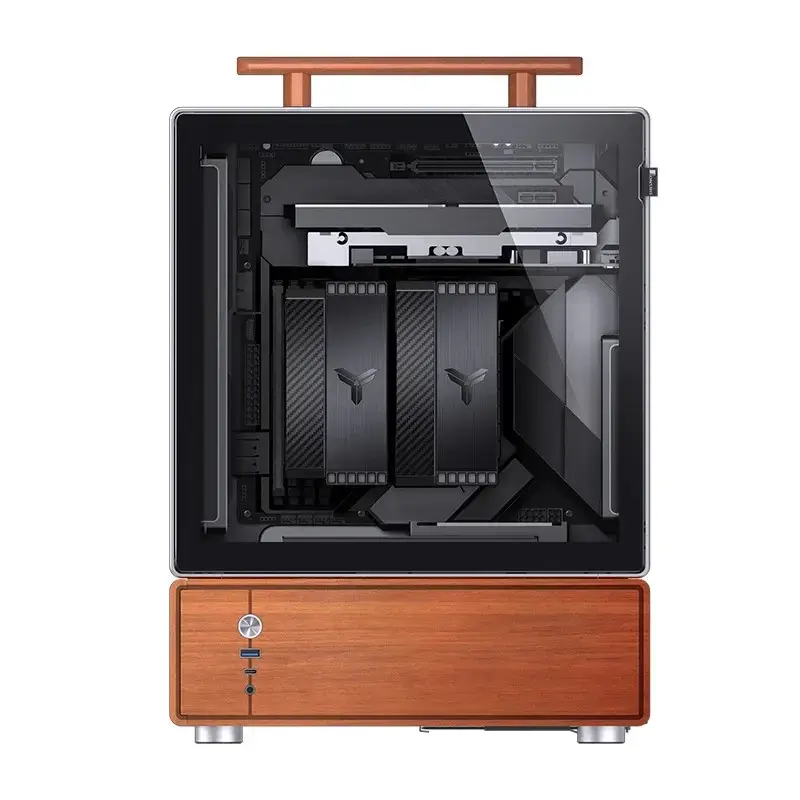 PC korpusas Jonsbo T7 Midi Tower mATX grūdintas stiklas sidabrinis