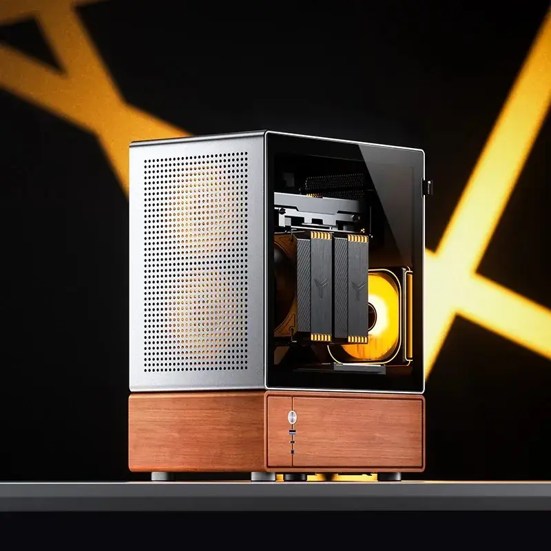 PC korpusas Jonsbo T7 Midi Tower mATX grūdintas stiklas sidabrinis