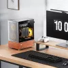 PC korpusas Jonsbo T7 Midi Tower mATX grūdintas stiklas sidabrinis