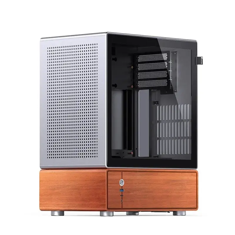 PC korpusas Jonsbo T7 Midi Tower mATX grūdintas stiklas sidabrinis