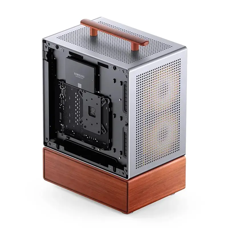 PC korpusas Jonsbo T7 Midi Tower mATX grūdintas stiklas sidabrinis