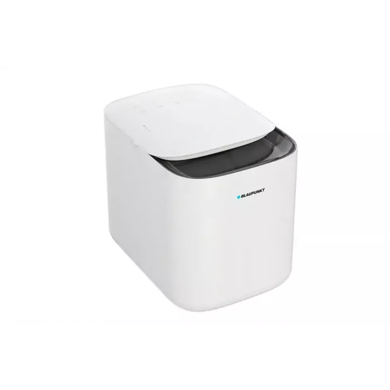 Nešiojamas ledo kubelių gamintojas BLAUPUNKT IMB601 — 15 kg/24 val., 2 L talpa, jutiklinis valdymas, 150 W, kompaktiškas (280×400×334 mm)