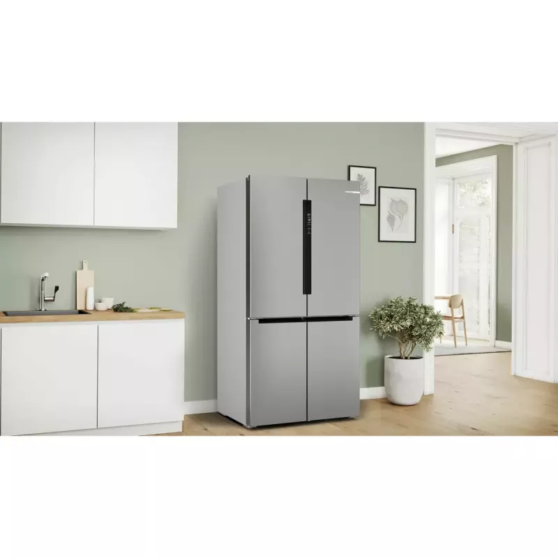 Šaldytuvas su šaldikliu šone Bosch Serie 4 KFN96VPEA, 605 L (šaldytuvo 405 L / šaldiklio 200 L), NoFrost, nerūdijantis plienas