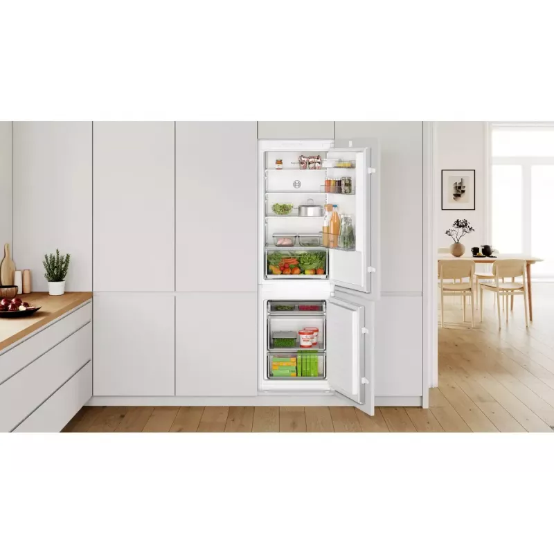 Šaldytuvas su šaldikliu Bosch Serie 2 KIV86NSE0 — 267 L, apatinis šaldiklis, baltas, 177,2×54,1×54,8 cm, energijos klasė E