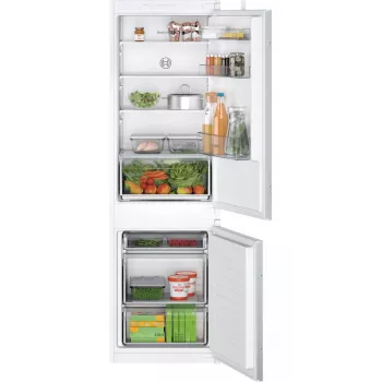 Šaldytuvas su šaldikliu Bosch Serie 2 KIV86NSE0 — 267 L, apatinis šaldiklis, baltas, 177,2×54,1×54,8 cm, energijos klasė E