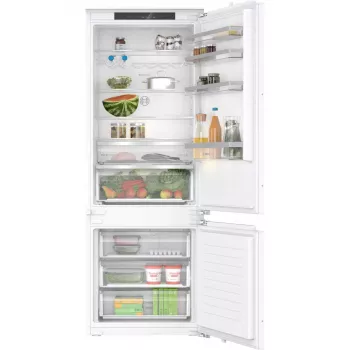 Įmontuojamas šaldytuvas-šaldiklis Bosch Serie 4 KBN96VFE0, bendra 383 L talpa, šaldytuvo 285 L / šaldiklio 98 L, apačioje esantis šaldiklis, keičiamų pusių durelės, balta