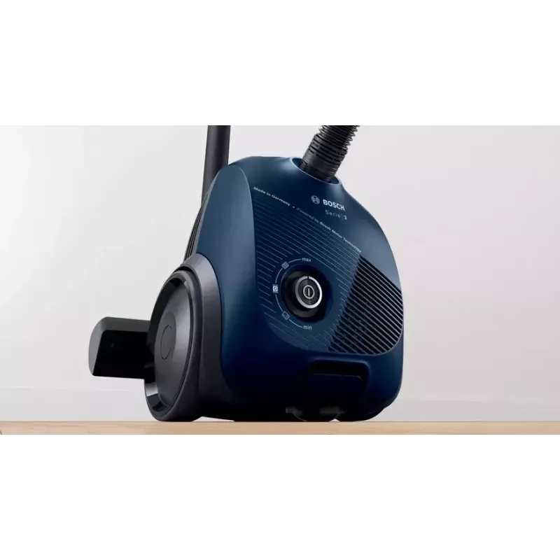 Cilindrinis dulkių siurblys Bosch Serie 2 BGBS2BU1T — 850 W, 3,5 l dulkių maišelis, 8 m veikimo spindulys, mėlynas