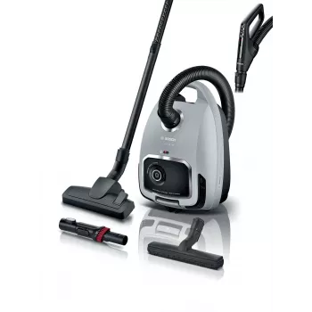 Cilindrinis dulkių siurblys Bosch Serie 6 BGB6X330 — 600 W, HEPA 13, 4 L dulkių maišelis, kietoms grindims ir kilimams, 6 kg, pilka/juoda