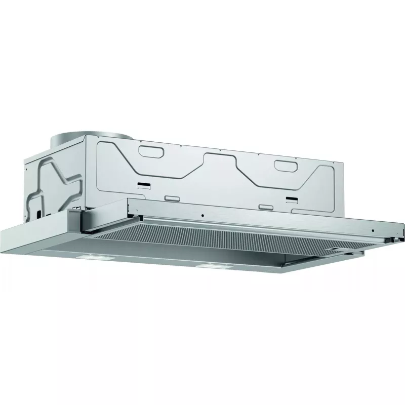 Pusiau įmontuojamas gartraukis Bosch DFL063W56 — ištraukiamas, 598×290×203 mm, 328 m³/h, aliuminio filtras, recirkuliacinis