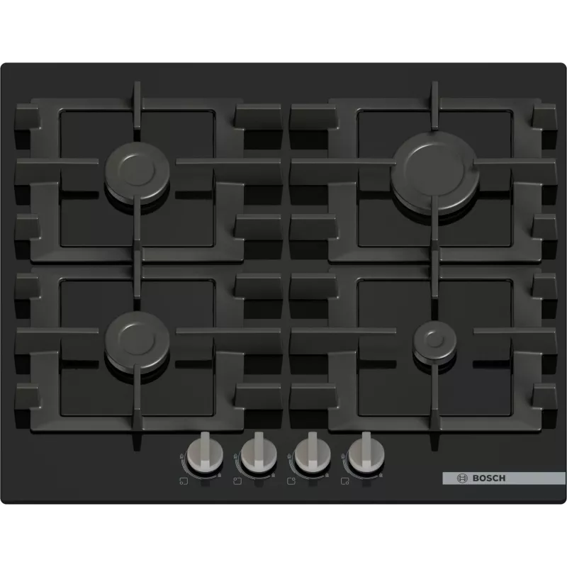 Bosch Serie 4 PNP6B6K40 kaitlentė juoda įmontuojama 60 cm dujinė 4 zonos