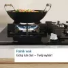 Įmontuojama dujinė kaitlentė Bosch PCH6A5I90 — 60 cm, nerūdijantis plienas, 4 dujinės zonos + 1 wok degiklis, Flame Select, ketaus grotelės