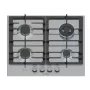 Įmontuojama dujinė kaitlentė Bosch PCH6A5I90 — 60 cm, nerūdijantis plienas, 4 dujinės zonos + 1 wok degiklis, Flame Select, ketaus grotelės