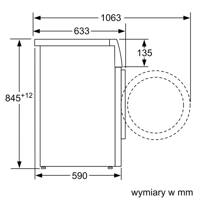 Skalbimo mašina Bosch WAN2827FPL priekinio įkrovimo 7 kg 1200 aps./min. A+++ balta LED ekranas 598×845×590 mm