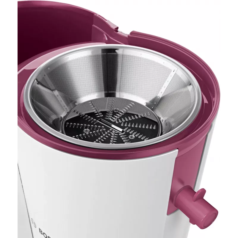 Bosch MES25C0 sulčių spaudyklė Cifuginė sulčiaspaudė 700 W Vyšnių (vaisių), Skaidri, Balta