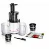 Lėtoji sulčiaspaudė Bosch MESM500W — 150 W variklis, 1 L sulčių talpykla, kompaktiška 152×152×427 mm, balta/juoda