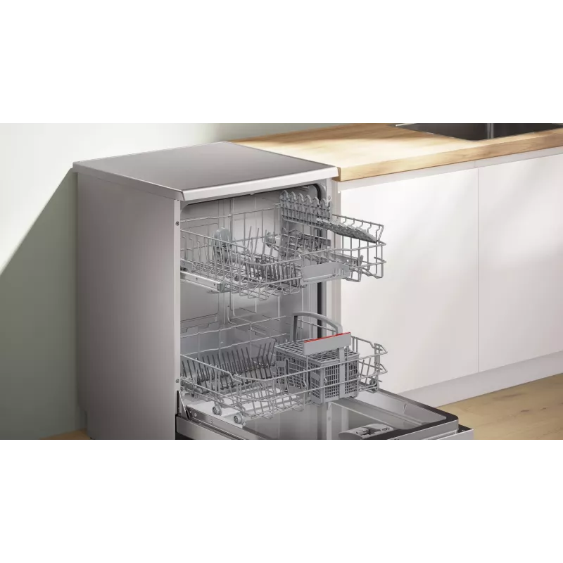 Indaplovė Bosch Serie 2 SMS25GI09F — laisvai pastatoma, 12 komplektų, 60 cm, 46 dB, šilumokaičio džiovinimas