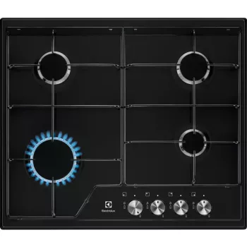 Electrolux EGS6424K, Juoda, Įmontuojama, 60 cm, Dujinė, 4 kaitviečių