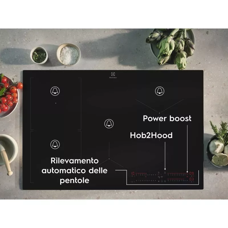 Electrolux Serie 700 EIS62453IZ Juoda Įmontuojama 60 cm Zoninė indukcinė kaitlentė 4 zonos(-ų)