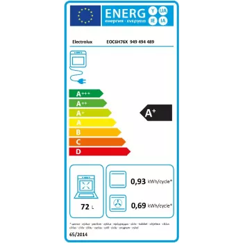 Įmontuojama elektrinė orkaitė Electrolux EOC6H76X — 72 L, konvekcija, grilis, garai, skaitmeninis laikmatis