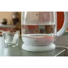 Elektrinis virdulys Eldom C510B 1,7 L 2200 W Baltas — stiklo ir plastiko korpusas, mygtuku atidaromas dangtis, belaidė 360° pasukama bazė