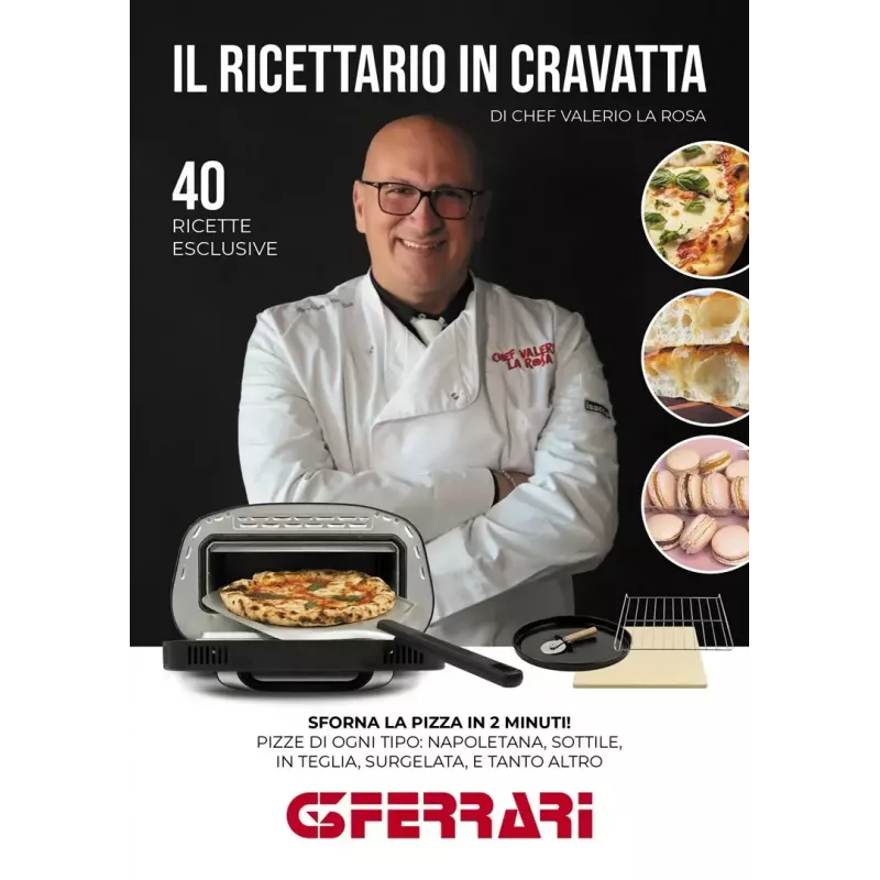 Stalinė elektrinė picos krosnelė G3FERRARI G1018600 PRONTO PIZZA — 1700 W, akmeninis kepimo paviršius, maks. 420 °C, telpa Ø32 cm pica