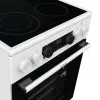 Laisvai pastatoma viryklė Gorenje GECS5C70WA Elektrinė kaitlentė su ritiniais, 4 zonos, balta, orkaitė 70 l, sukamieji valdikliai, LED ekranas