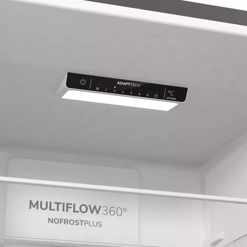 Laisvai pastatomas šaldytuvas-šaldiklis Gorenje NRK6202EXL4, bendras 331 L (šaldytuvas 235 L / šaldiklis 96 L), nerūdijantis plienas, LED ekranas