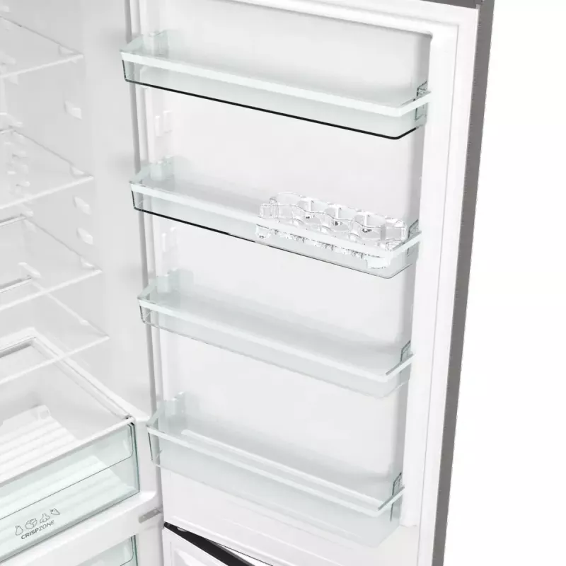 Laisvai pastatomas šaldytuvas-šaldiklis Gorenje NRK6202EXL4, bendras 331 L (šaldytuvas 235 L / šaldiklis 96 L), nerūdijantis plienas, LED ekranas