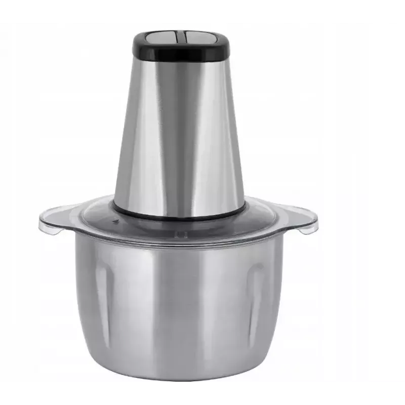 Elektrinis smulkintuvas HEINRICH'S HMZ 8849 — 2 l, 500 W, ledo smulkinimas, daržovių ir vaisių pjaustytuvas, pilkas