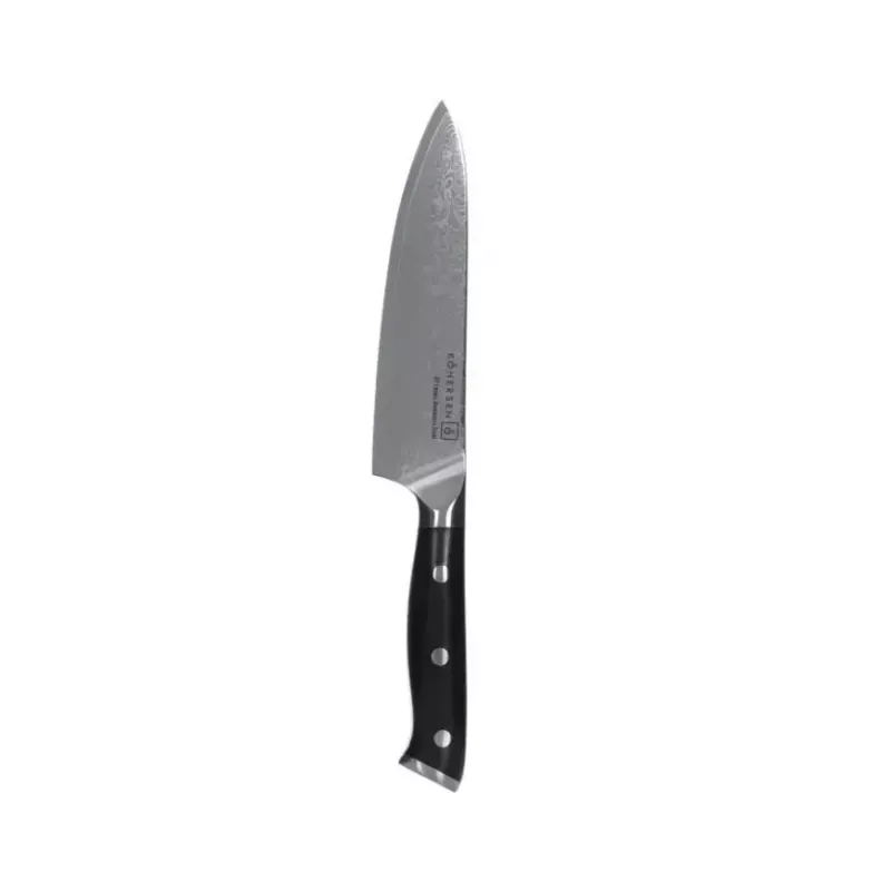Universalus peilis KOHERSEN Elegance juodmedžio mediena, Damasko plieno ašmenys 12,7 cm, bendras ilgis 243 mm, 127 g