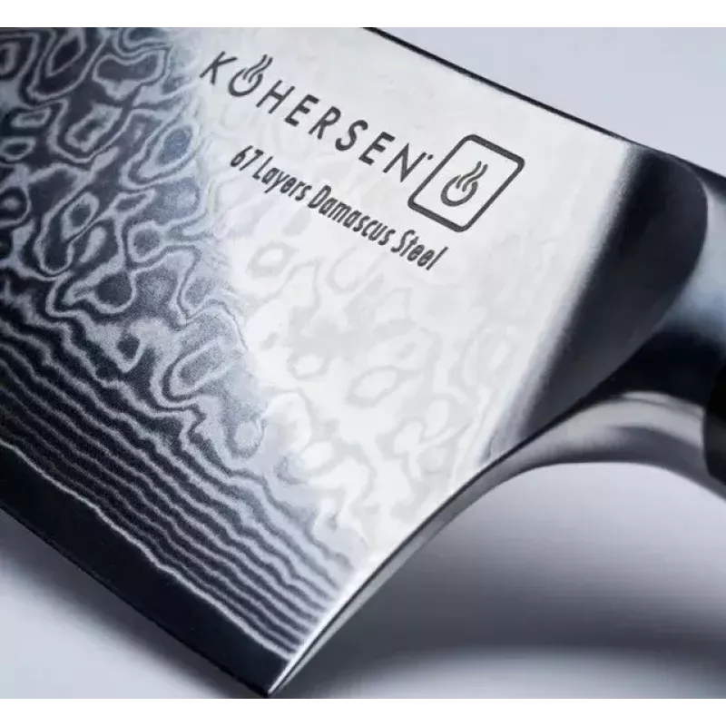 KOHERSEN Elegance juodmedžio medienos Damasko plieno kapoklė 16,5 cm, 60 HRC, 13 cm rankena, 335 g