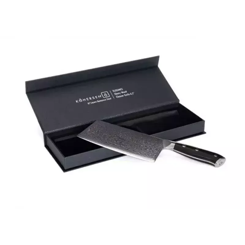 KOHERSEN Elegance juodmedžio medienos Damasko plieno kapoklė 16,5 cm, 60 HRC, 13 cm rankena, 335 g
