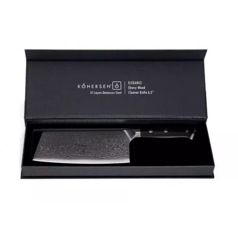 KOHERSEN Elegance juodmedžio medienos Damasko plieno kapoklė 16,5 cm, 60 HRC, 13 cm rankena, 335 g