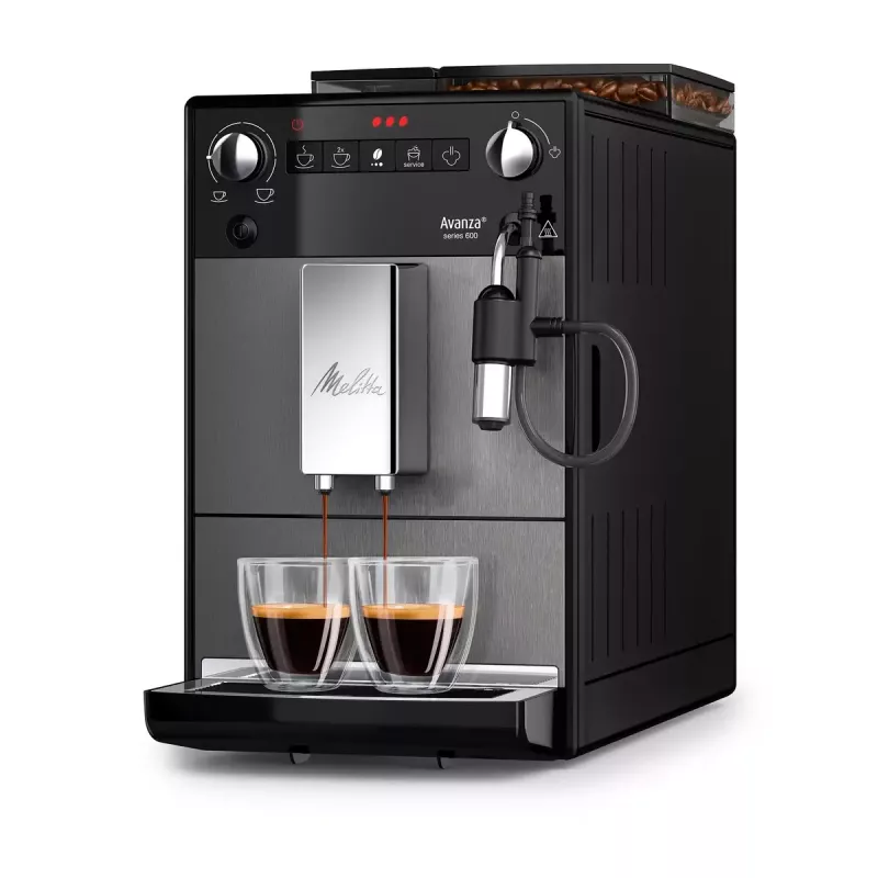 Espreso kavos aparatas MELITTA F270-100 — pilnai automatinis, 1,5 l vandens talpykla, 15 bar, integruotas malūnėlis