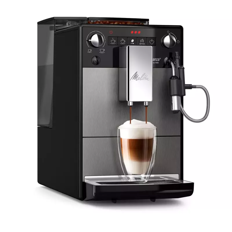 Espreso kavos aparatas MELITTA F270-100 — pilnai automatinis, 1,5 l vandens talpykla, 15 bar, integruotas malūnėlis