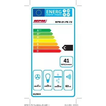Po spintele montuojamas gartraukis MPM MPM-51-PX-72 juodas, 500 mm, 175 m³/h, 3 greičiai, aliuminio riebalų filtras