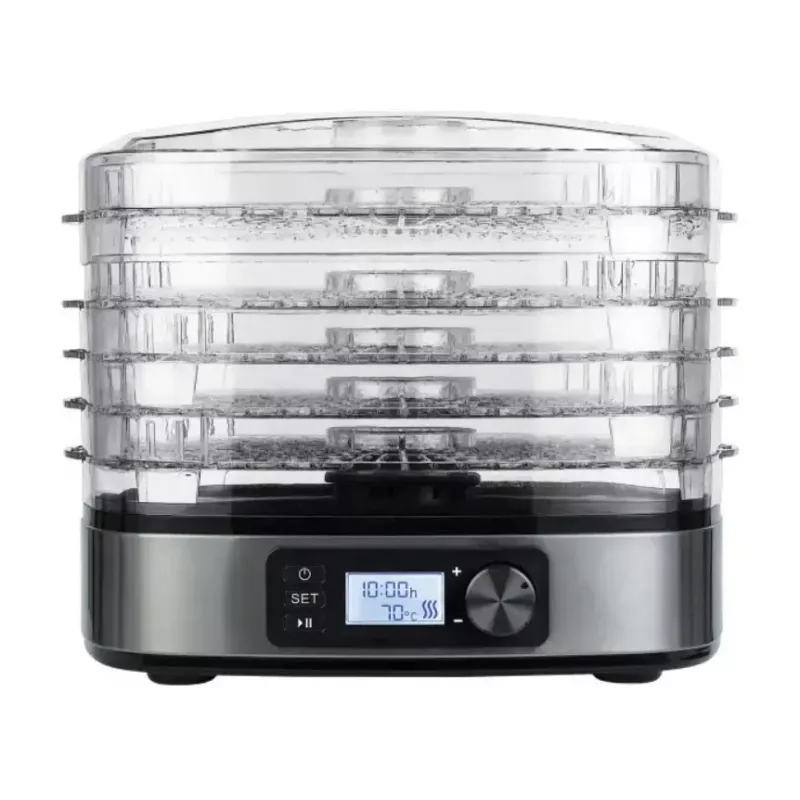 Maisto džiovyklė MPM MSG-12 dehidratorius, 6 padėklai, 380 W, 35–75 °C, 0,5–36 h laikmatis, nerūdijančio plieno korpusas