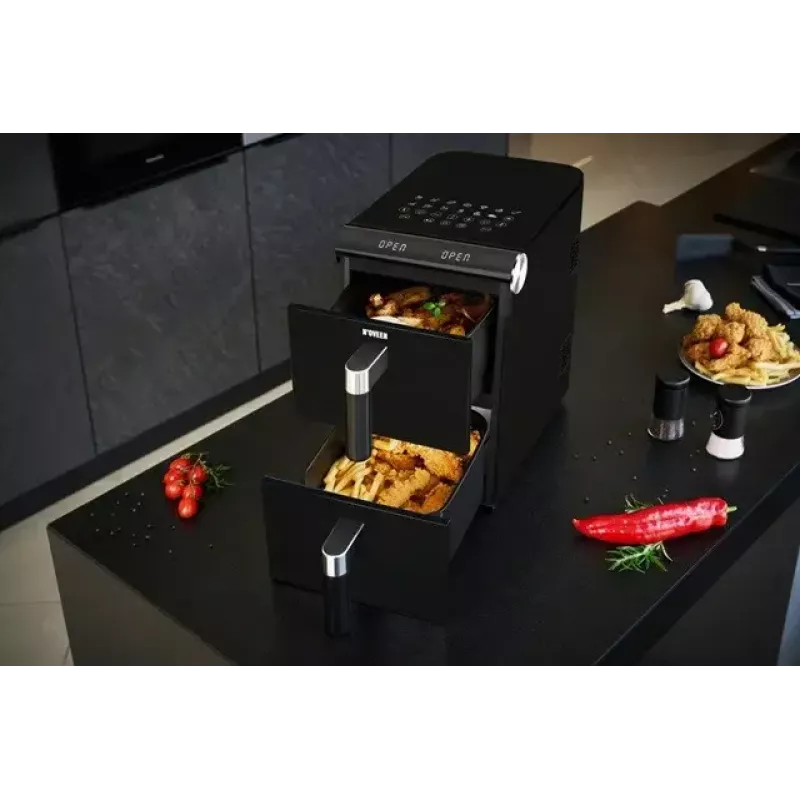 Elektrinė karšto oro gruzdintuvė NOVEEN AF5050, 11 l talpa, 1700 W, 13 programų, 50–200°C, skaitmeninis jutiklinis valdymas
