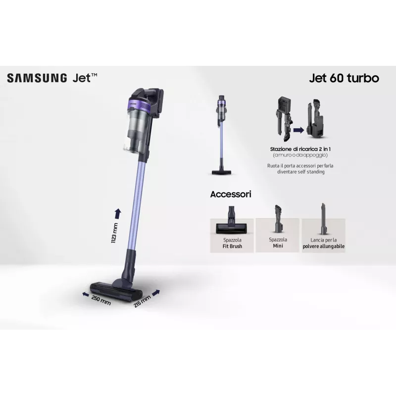 Samsung VS15A6031R4 rankinis dulkių siurblys Baterija Sausas Be maišelio 0.8 L Juoda