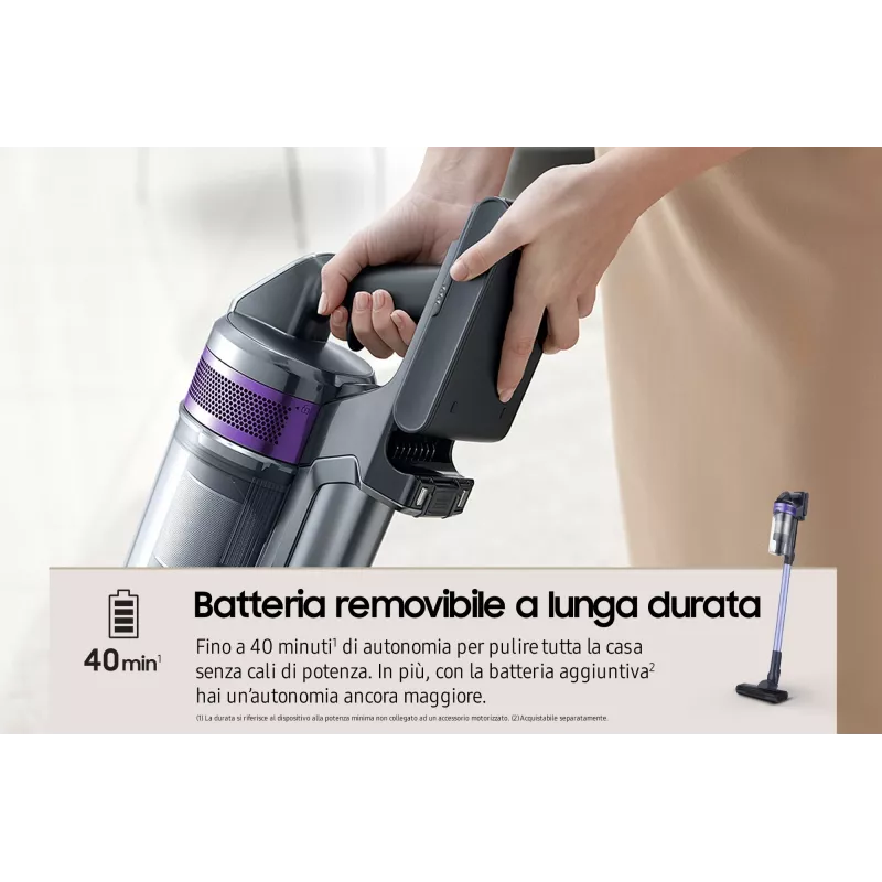 Samsung VS15A6031R4 rankinis dulkių siurblys Baterija Sausas Be maišelio 0.8 L Juoda